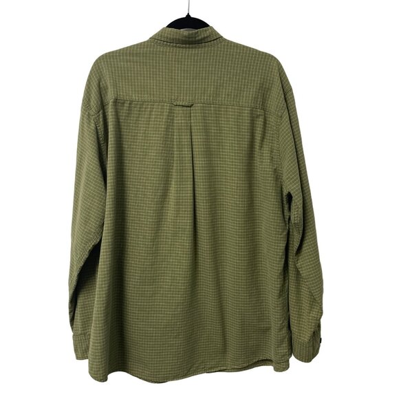WOOLRICH SHIRT BUTTON DOWN LONG SLEEVE MENS XL CHECK LIGHT MOSS COTTON CASUAL - Picture 2 of 10